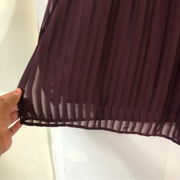 Torrid Burgundy Stripe Lace Bell Sleeve Chiffon Blouse 3X - Picture 8 of 16